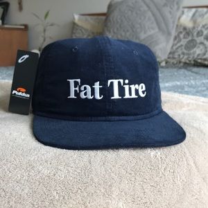 “Fat Tire” Corduroy Strapback Hat, Navy OS